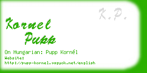 kornel pupp business card